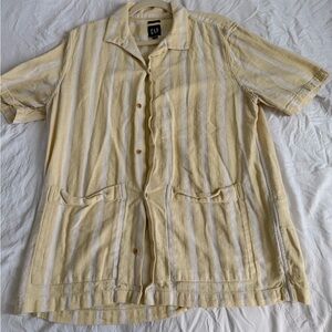 GAP Linen Shirt in Soft Yellow and Cream